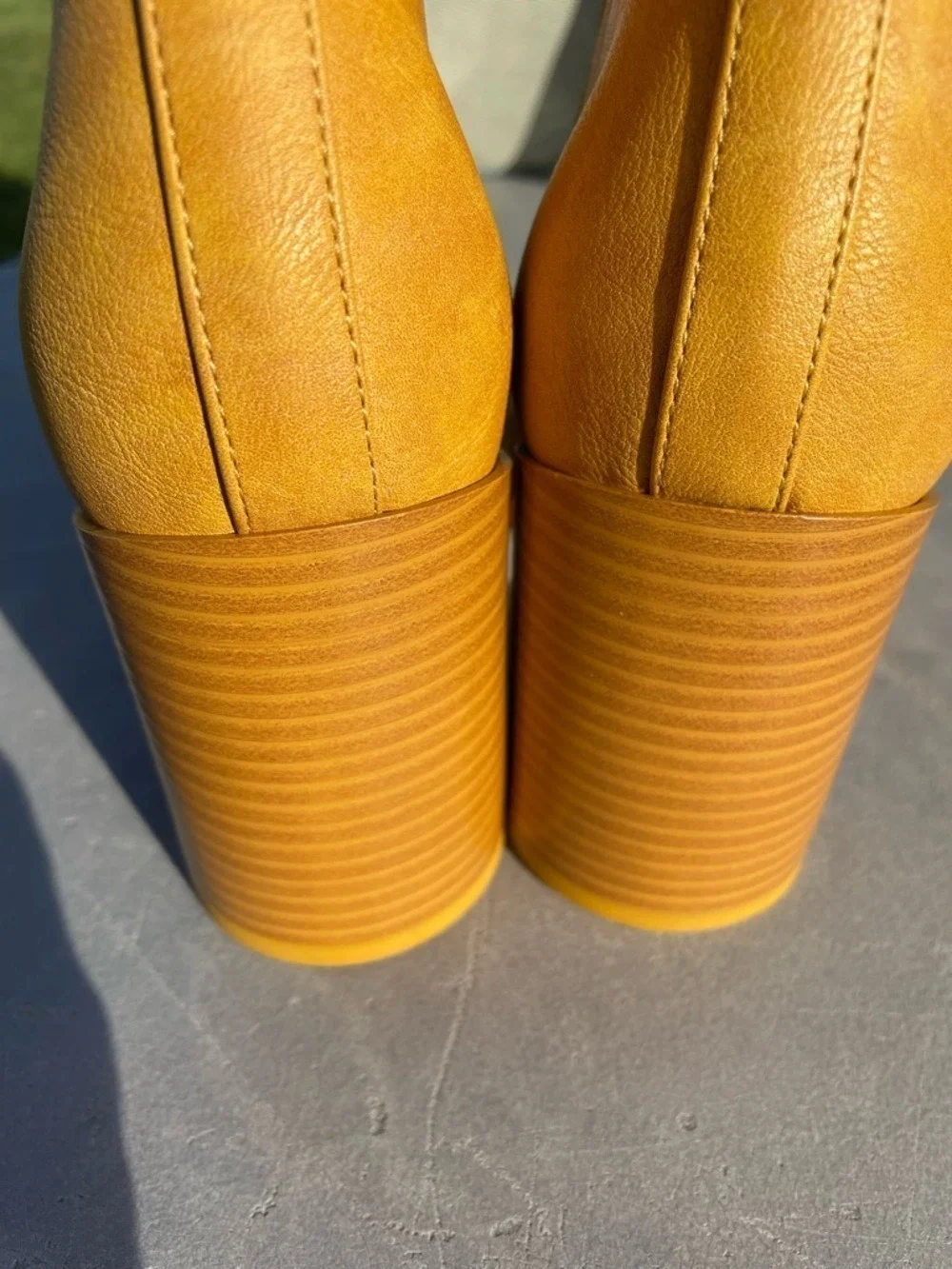 Topwalks Women's Tall Knee High Boots Mustard Yellow Size 8